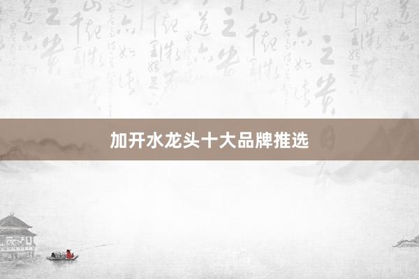加开水龙头十大品牌推选